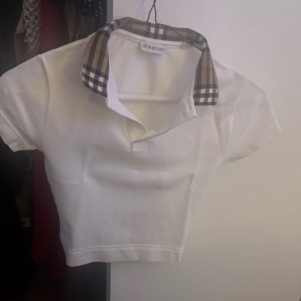 Burberry Kids Polo with Checkered Collar
